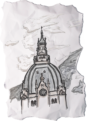 Markerskizze vom Dach des Rathaus Hannover