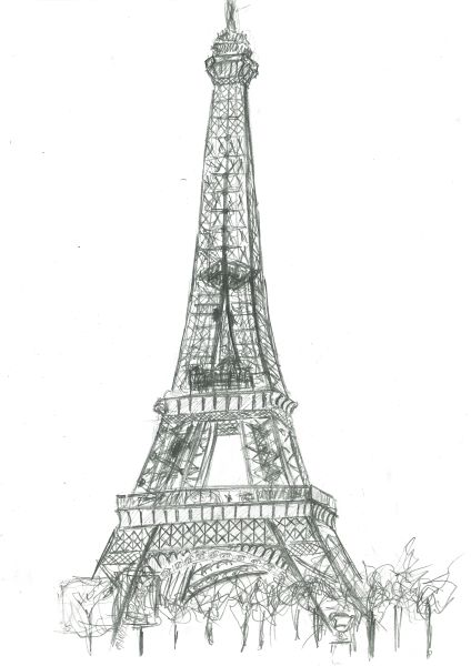 Bleistiftzeichnung des Eifelturms