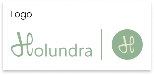 Kachel mit Logo und Initial von Holundra