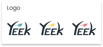Kachel mit drei Varianten des Yeek Logos