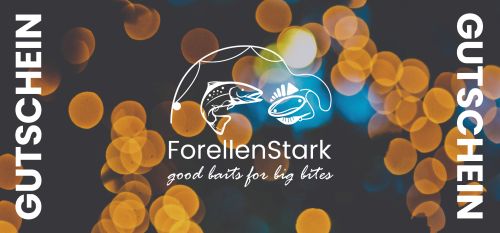 Gutschein Forellenstark mit bunten Lichtpunkten als Hintergrund